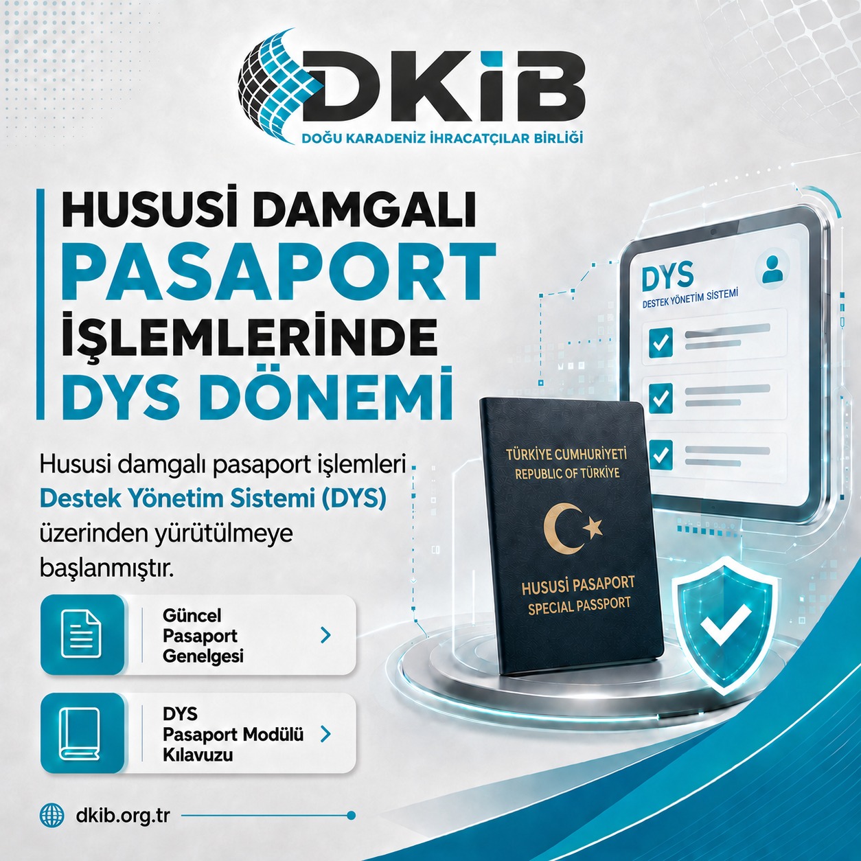 HUSUSİ DAMGALI PASAPORT İŞLEMLERİNDE DYS DÖNEMİ